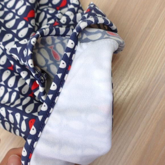 Blue One Piece Swimsuit Toddler Girls 18 Months Halter Fish Bathing Suit Beach - Picture 8 of 10